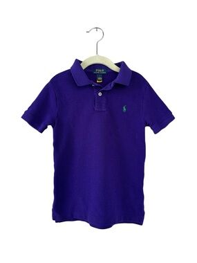 Polo Ralph Lauren Boys Classic Polo Shirt Size 6 Purple Green Pony